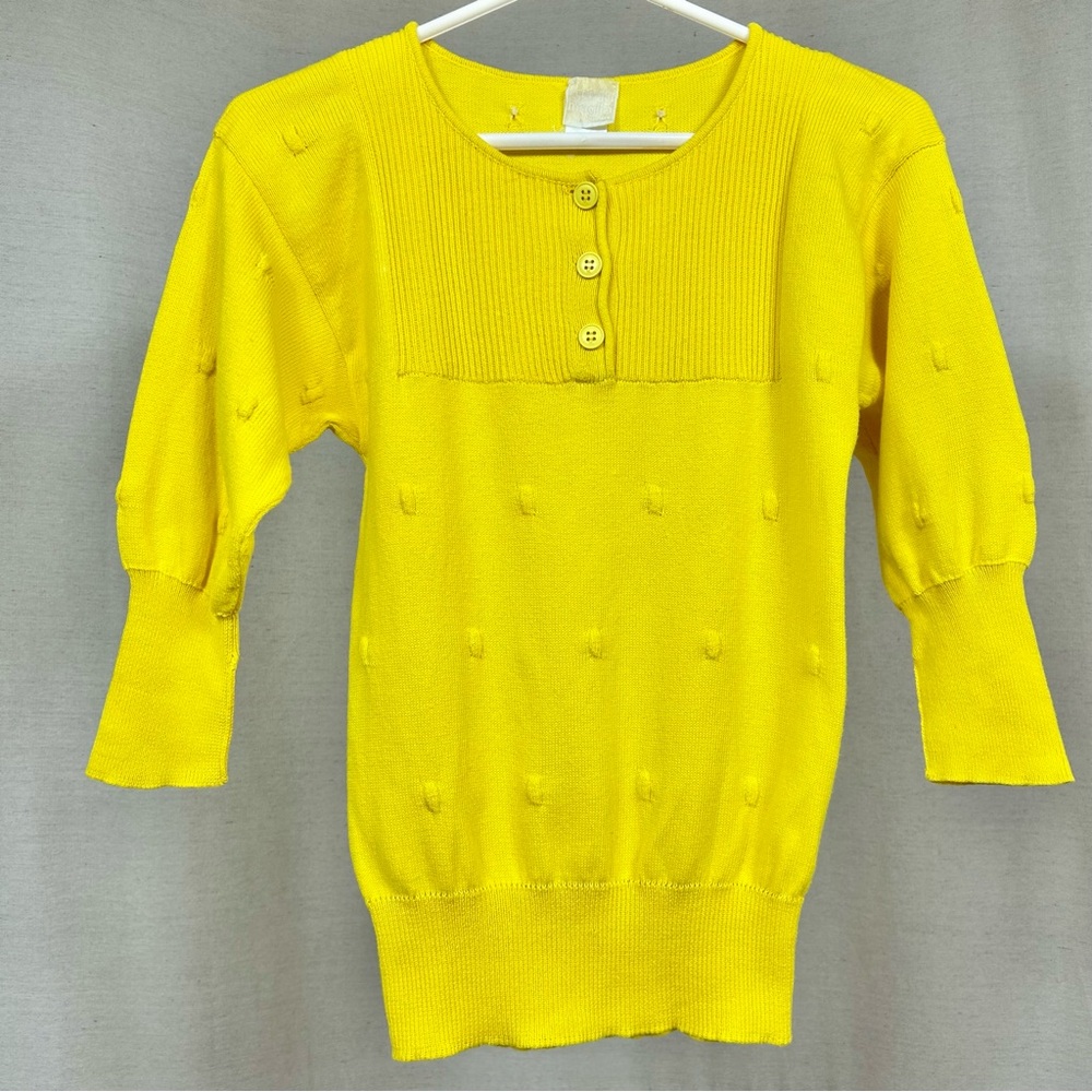 KRIZIA MAGLIA Vintage 100% Cotton Yellow Sweater